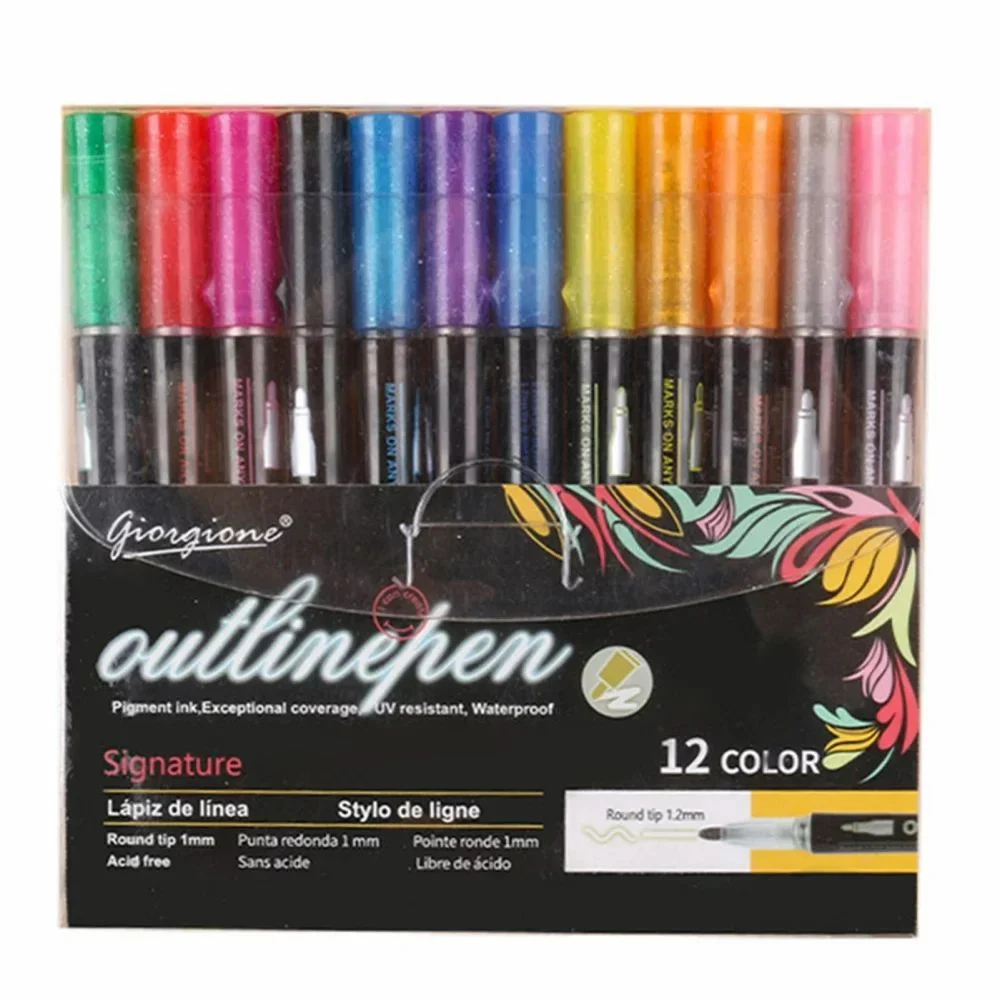 Picture of Giorgione Out-Line Colorful Glitter Marker Pen Pack of 12 pcs