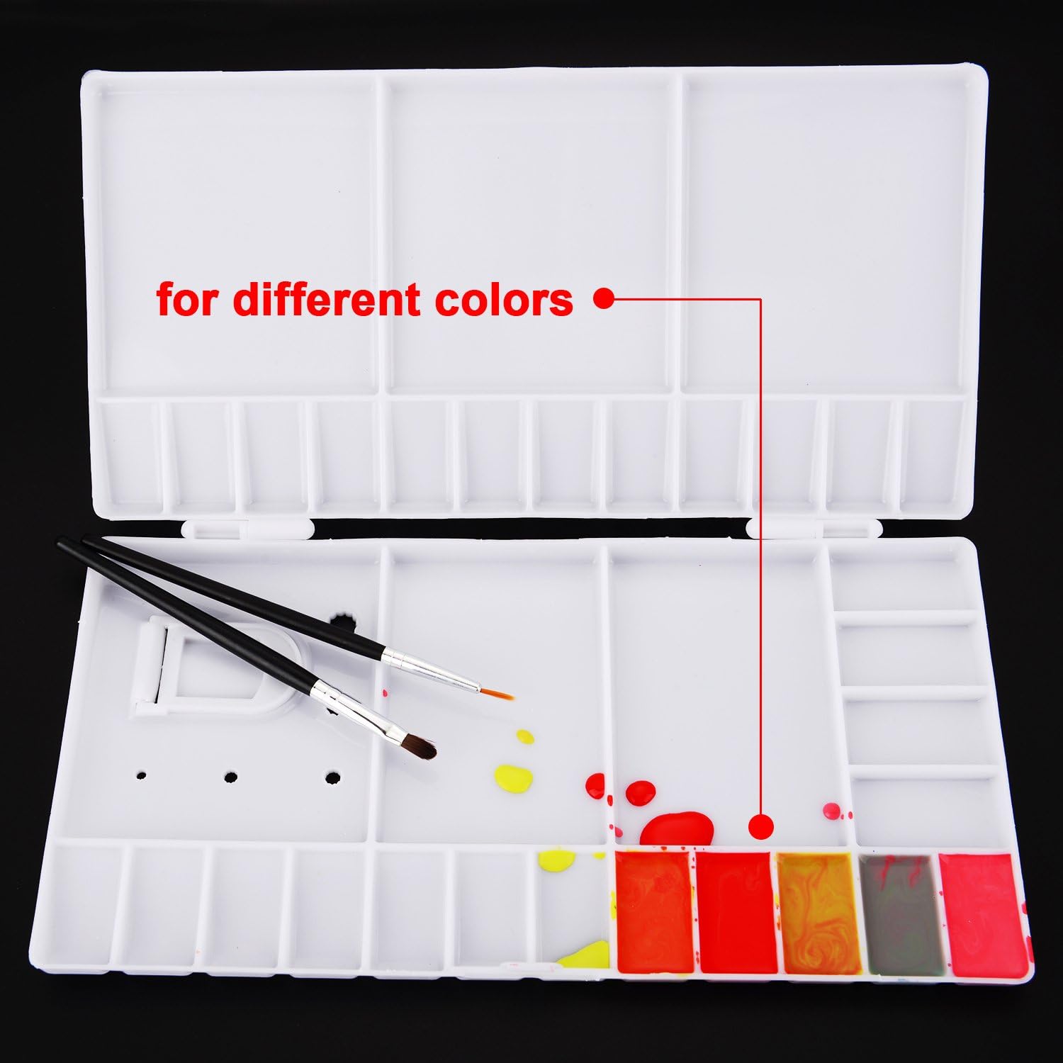 Picture of Compact Watercolor Palette with 33 Compartments and Brush Holders