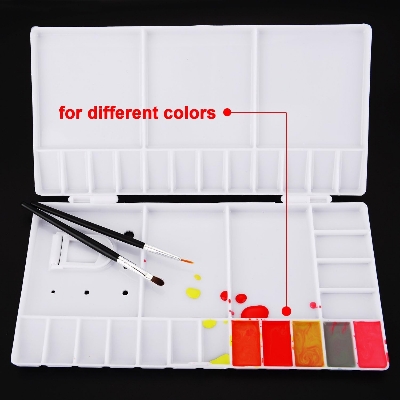 Picture of Compact Watercolor Palette with 33 Compartments and Brush Holders