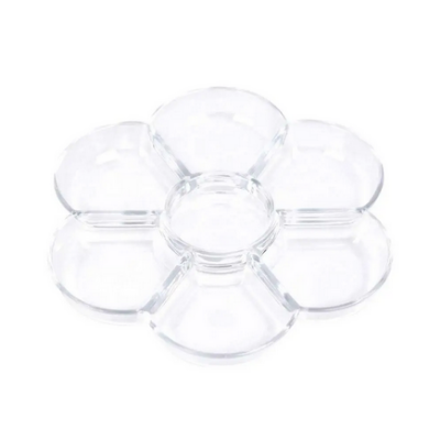 Picture of Flower Clear Plastic Palette 7 Well Flower Paint Tray color Mixing Palette