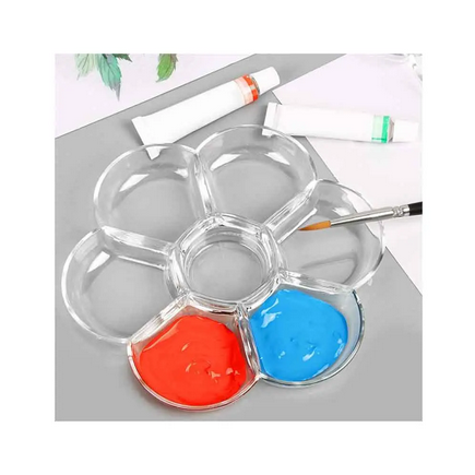 Picture of Flower Clear Plastic Palette 7 Well Flower Paint Tray color Mixing Palette