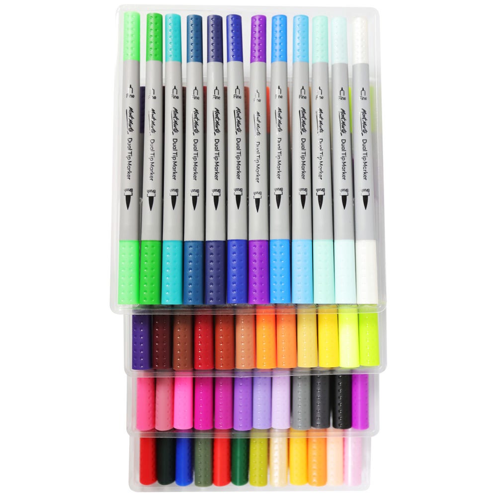 Picture of Mont Marte Dual Tip Brush &  Fineliners 48pc Tri Grip