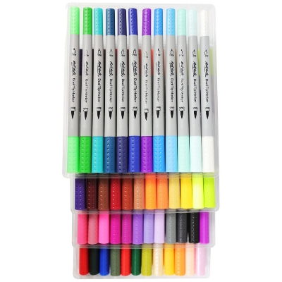 Picture of Mont Marte Dual Tip Brush &  Fineliners 48pc Tri Grip