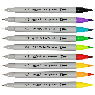 Picture of Mont Marte Dual Tip Brush &  Fineliners 48pc Tri Grip