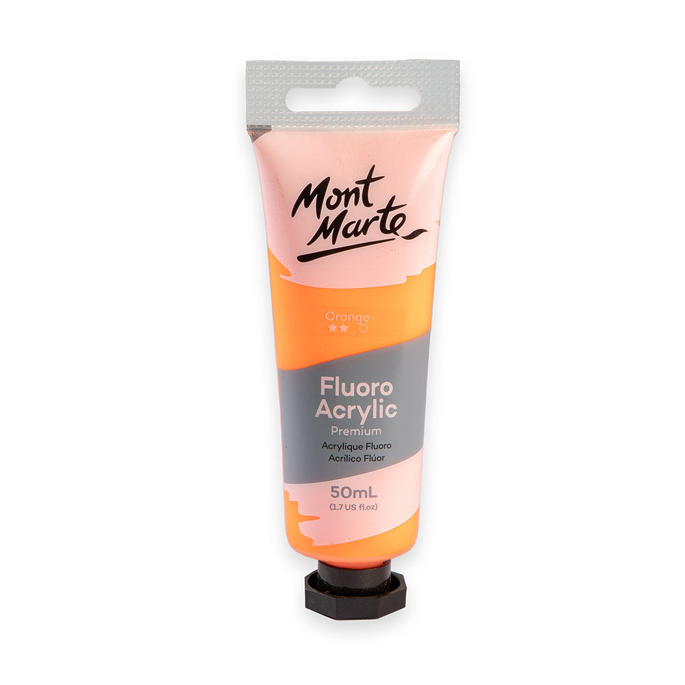 Picture of Mont Marte Fluro Acrylic Paint 50ml-Orange