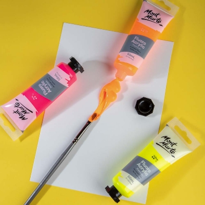 Picture of Mont Marte Fluro Acrylic Paint 50ml-Orange
