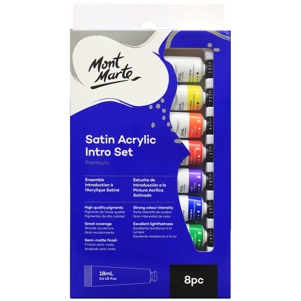 Picture of Mont Marte Satin Acrylic Intro Set 8pc*18ml