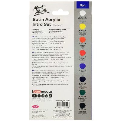 Picture of Mont Marte Satin Acrylic Intro Set 8pc*18ml
