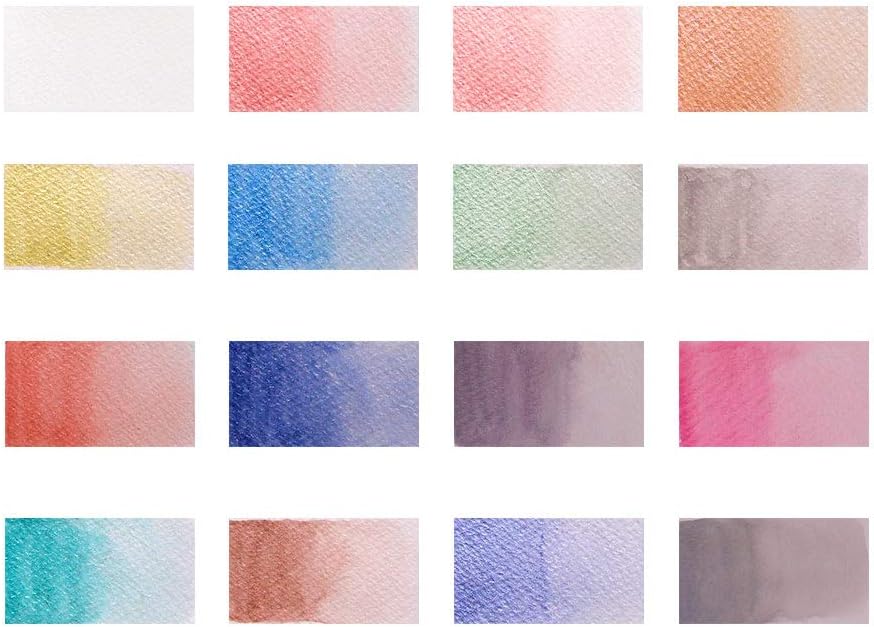 Picture of Mont Marte Metalic Water color set 17 Color | Includes 16 metallic colours and a paint brush