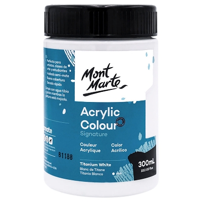Picture of Mont Marte Acrylic Colour Paint 300ml-Titanium White MSCH3001