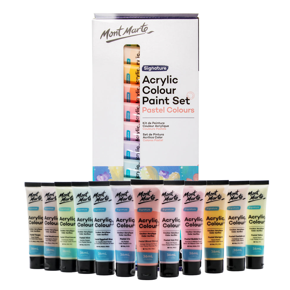 Picture of Mont Marte Acrylic Color Pastel Colors 12pc*36ml