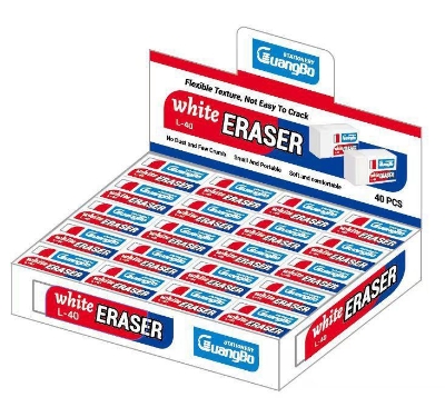 Picture of Guangbo HWH06827L White Eraser - 40pcs in paper box