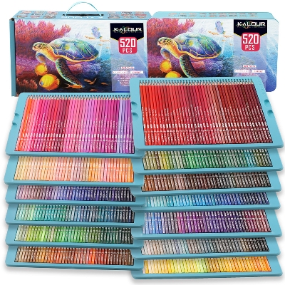 Picture of KALOUR Premium Color Pencil 520 Color with iron box