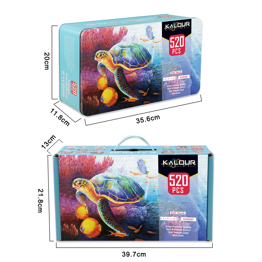 Picture of KALOUR Premium Color Pencil 520 Color with iron box