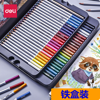 Picture of Deli 6568 color lead color pencil iron box 72 Color