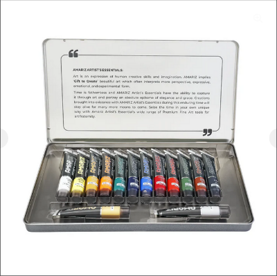 Picture of DOMS Amariz iArtist's Acrylic Paints (14 Shades x 20ml Each) (Tin Pack)