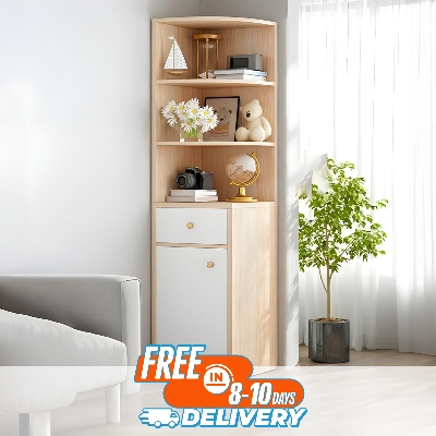 Picture of Karigor BD Book Shelf Corner Cabinet with Drawer Triangle Side Storage Rack By Karigor BD