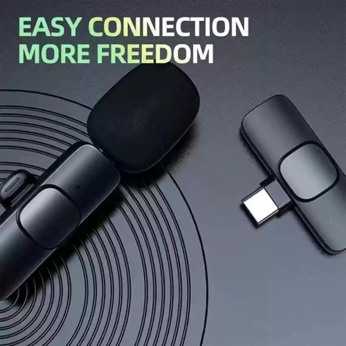Picture of K8 Collar Wireless Microphone for Type C Mobiles / K8 Wireless Lavalier Microphone Type C Supported (Single Mic & Single Type C Receiver)