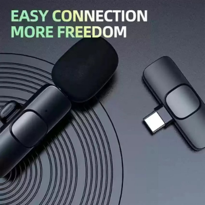 Picture of K8 Collar Wireless Microphone for Type C Mobiles / K8 Wireless Lavalier Microphone Type C Supported (Single Mic & Single Type C Receiver)