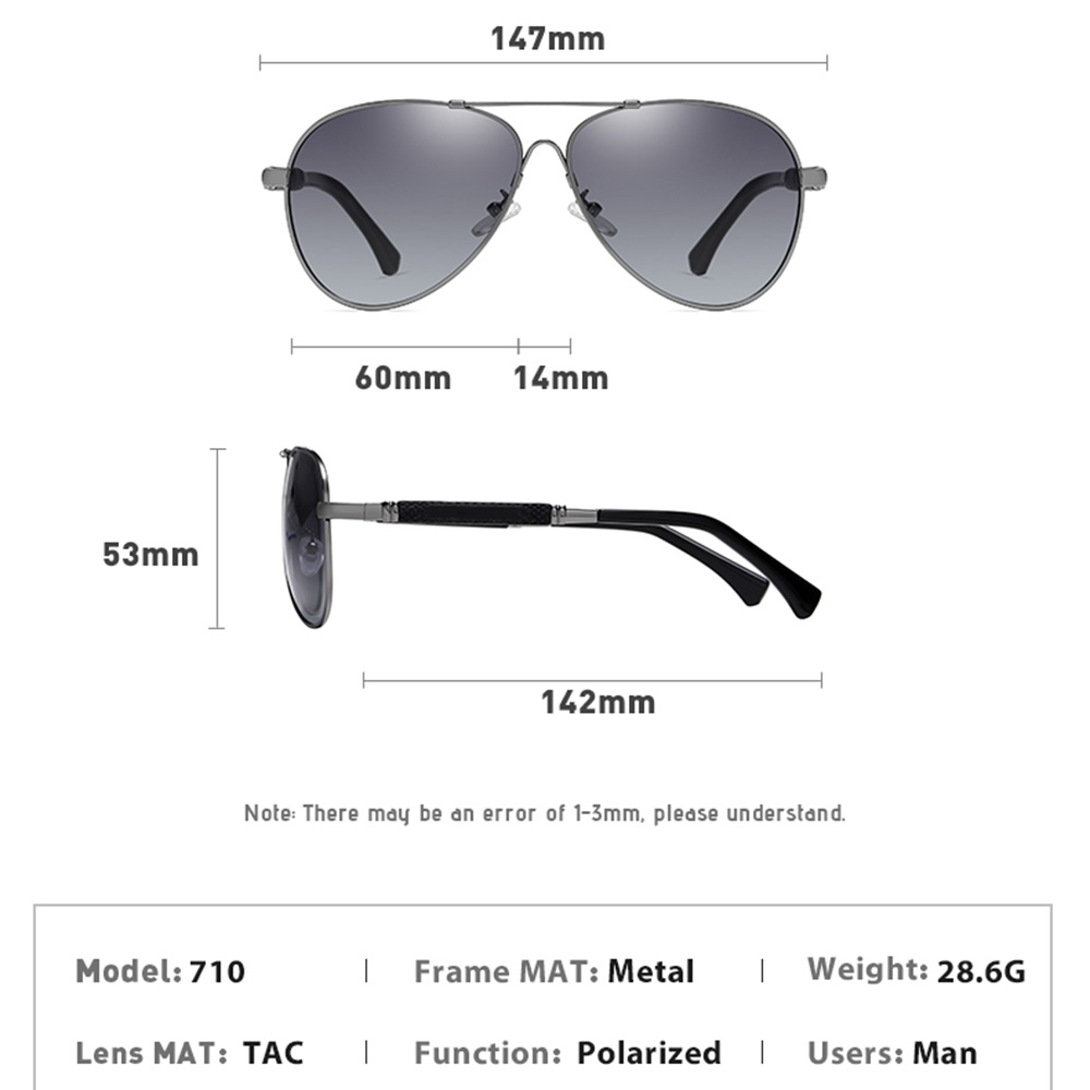 Picture of New Design Memory Metal Polarized UV Protected Pilot Sunglasses
