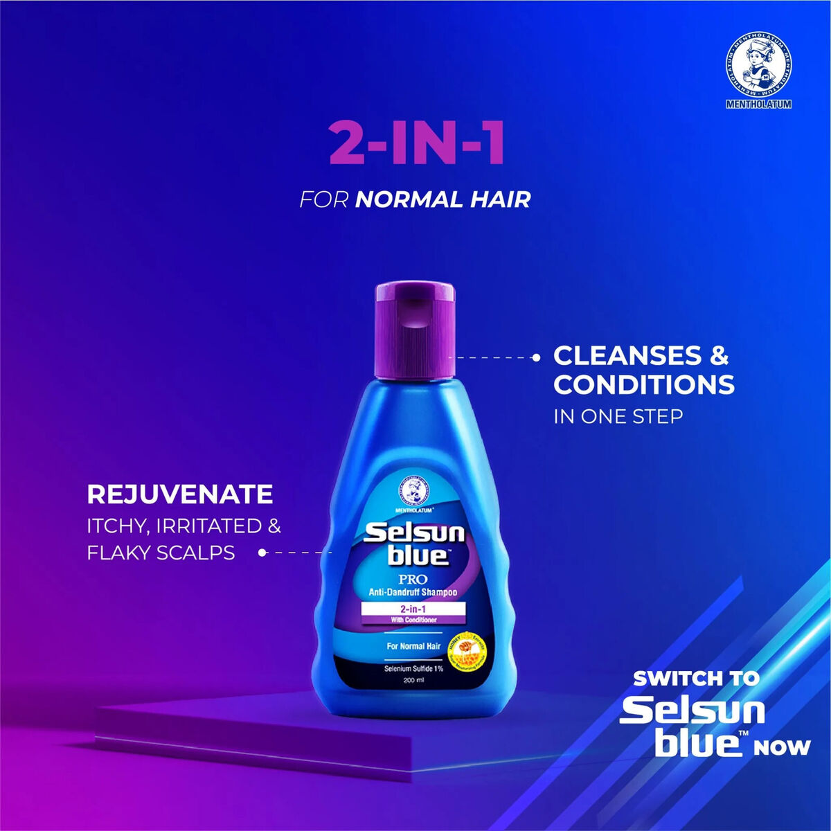 Picture of Selsun Blue Pro Anti Dandruff Shampoo 2 in 1 With Conditioner 200ml USA