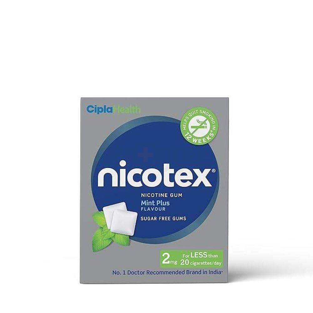 Picture of Nicotex Anti Nicotine Chewing gum Mint Plus Flavour 2mg 2Box 24Pcs INDIAN
