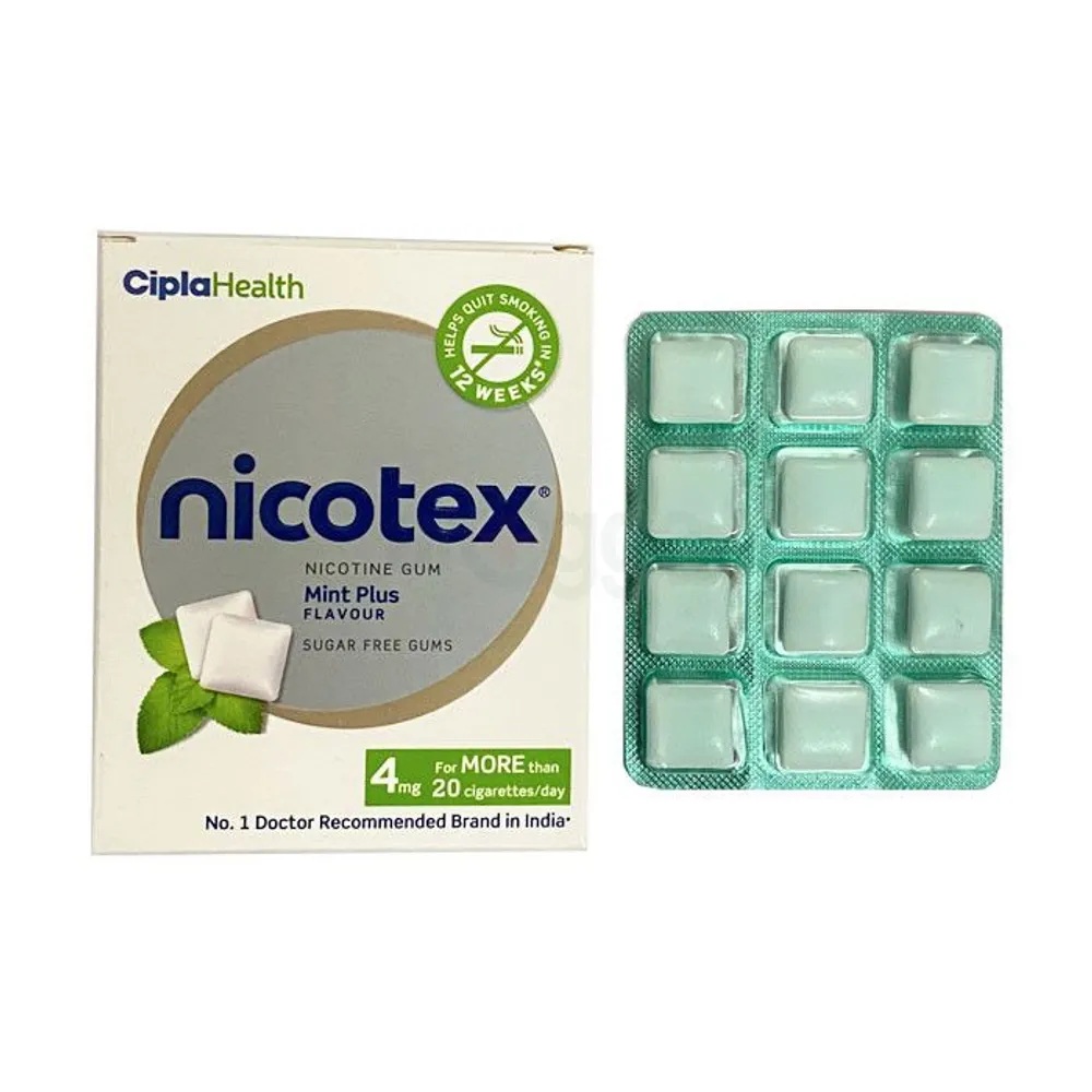 Picture of Nicotex Anti Nicotine Chewing gum Mint Plus Flavour 4mg 2Box 24Pcs INDIAN