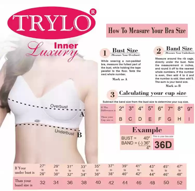 Picture of Trylo Bra Maroon Colour Size 36 INDIAN