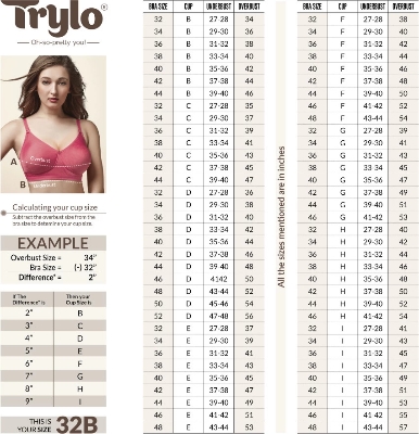 Picture of Trylo Bra Coral Colour Size 38 INDIAN