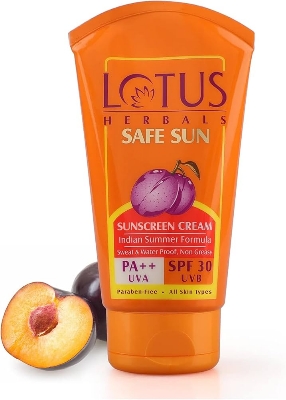 Picture of Lotus Herbals Safe Sun Sun Block Cream PA+ SPF 30 PA++ UVA 100gm INDIAN