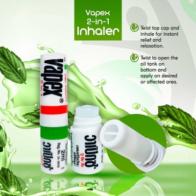 Picture of Vapex Nasal Inhaler helps relieve nasal congestion colds flu sinus THAILAND