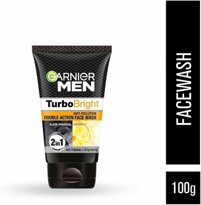 Picture of Garnier Men Turbo Bright Anti Pollution 2 In 1 Double Action Face Wash 100gm INDIAN