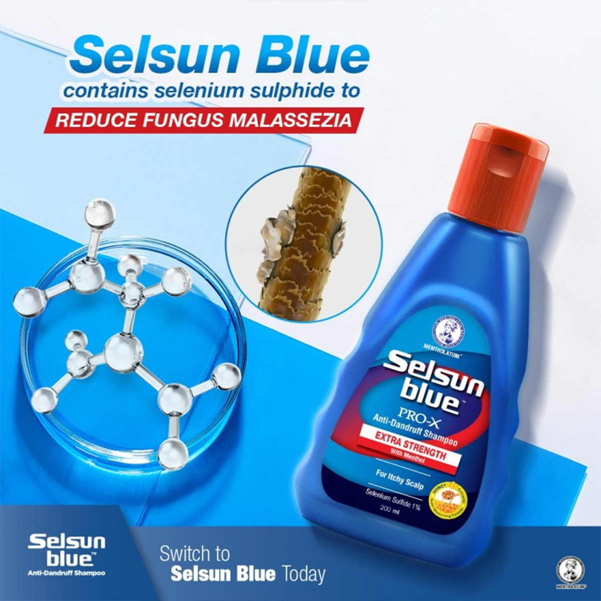 Picture of Selsun Blue Pro X Extra Strength Anti Dandruff Shampoo 200ml UK