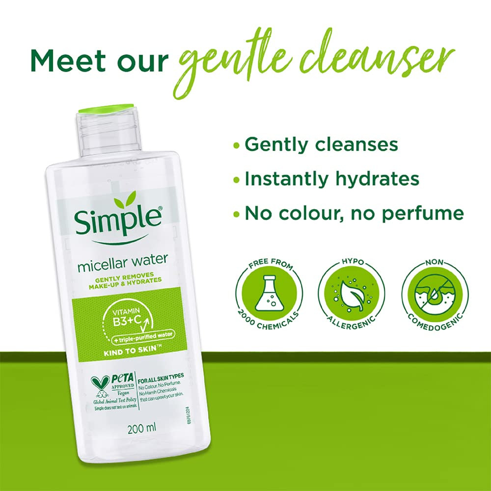 Picture of Simple Kind to Skin Micellar Cleansing Water 200ML UK