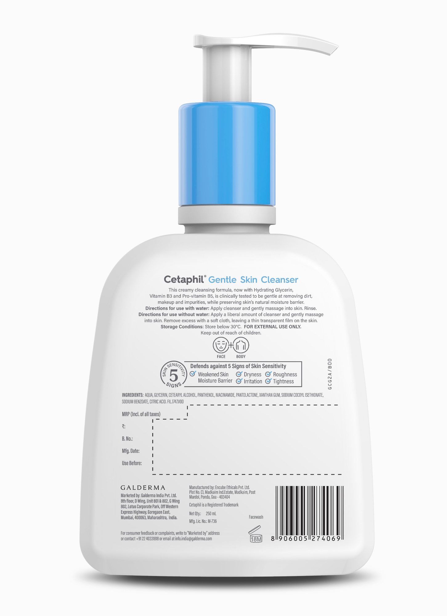 Picture of Cetaphil Gentle Skin Cleanser 250ml INDIAN