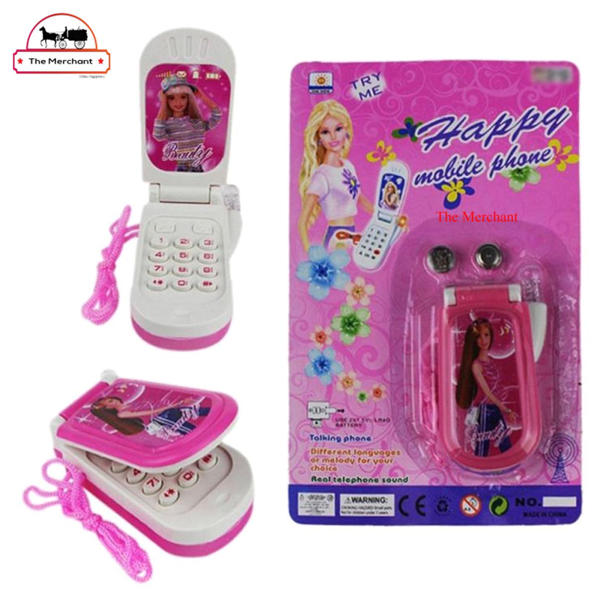 Picture of Mini Berbie Toy Phone - Pink (Small Size) With Battery