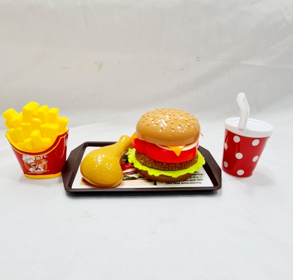 Picture of chicken burger set BFC chicken Monggest Children's Play House Toys ulation Timing Kitchen Toy Simulation KitchenCut Fruit Toy Set, Play House.