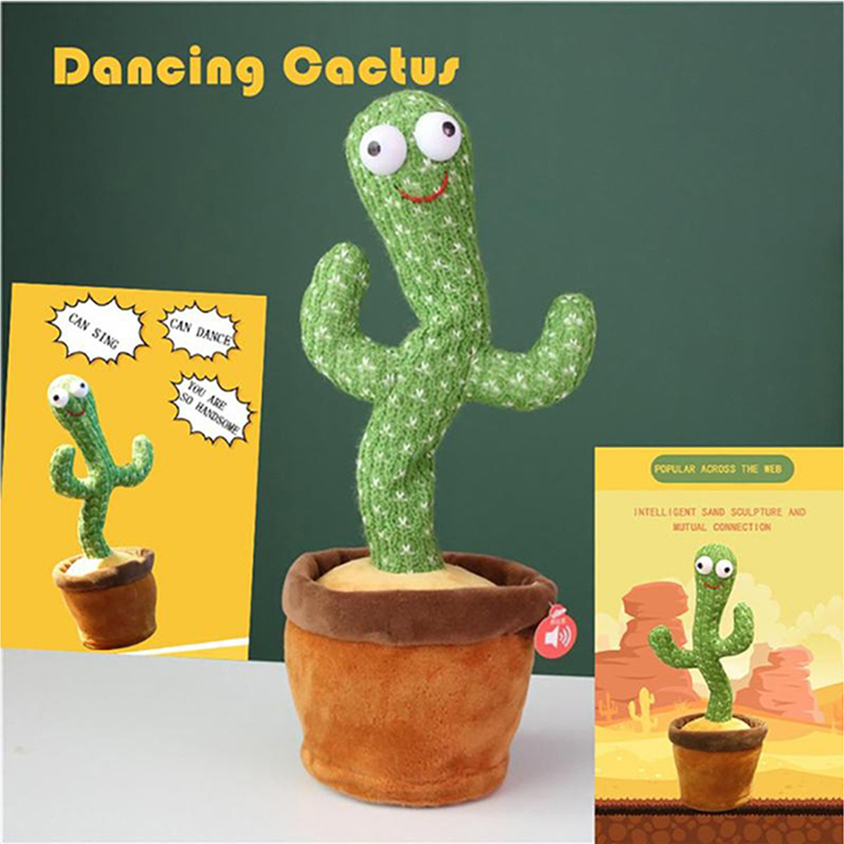 Picture of Talking & Dancing Cactus Mimicking Toy (Usb Charging)-120 Songs Including Happy Birthday And Others - Toy