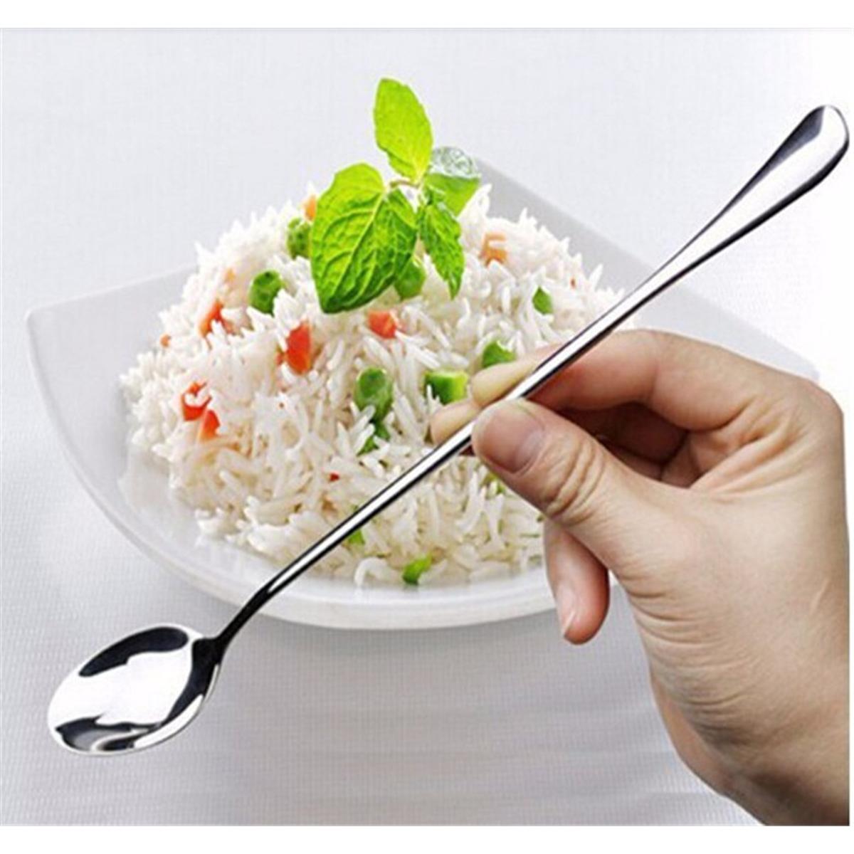 Picture of 1 pcs Korean style stainless steel creative long spoon handle ice cream spoon for tea, coffee or dessert spoon teaspoons cooking tool