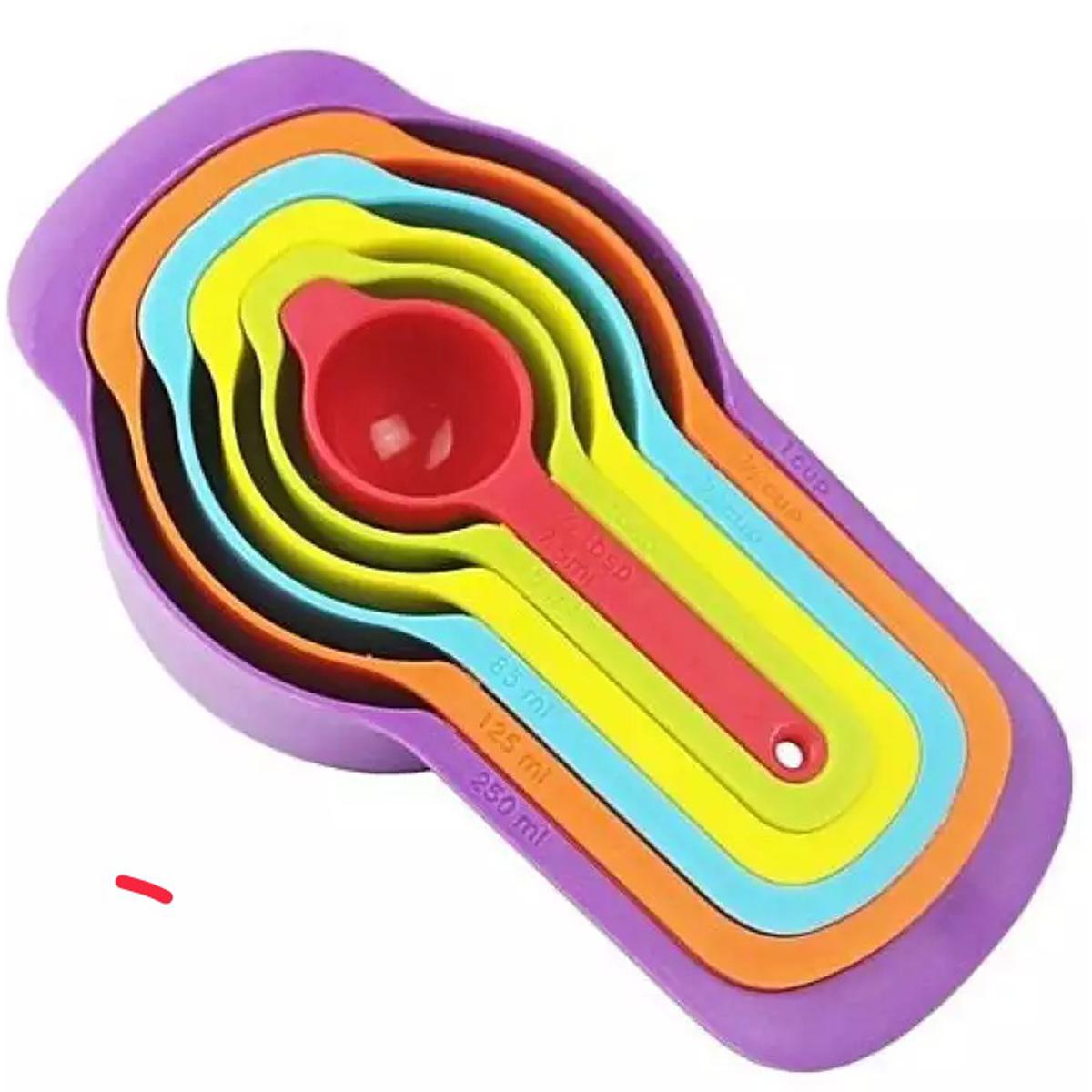 Picture of 6pcs/set Creative Plastic Measuring Spoon Measuring Ladle Baking Cooking Kitchen Coffee Tools with Scale Kitchen Tools