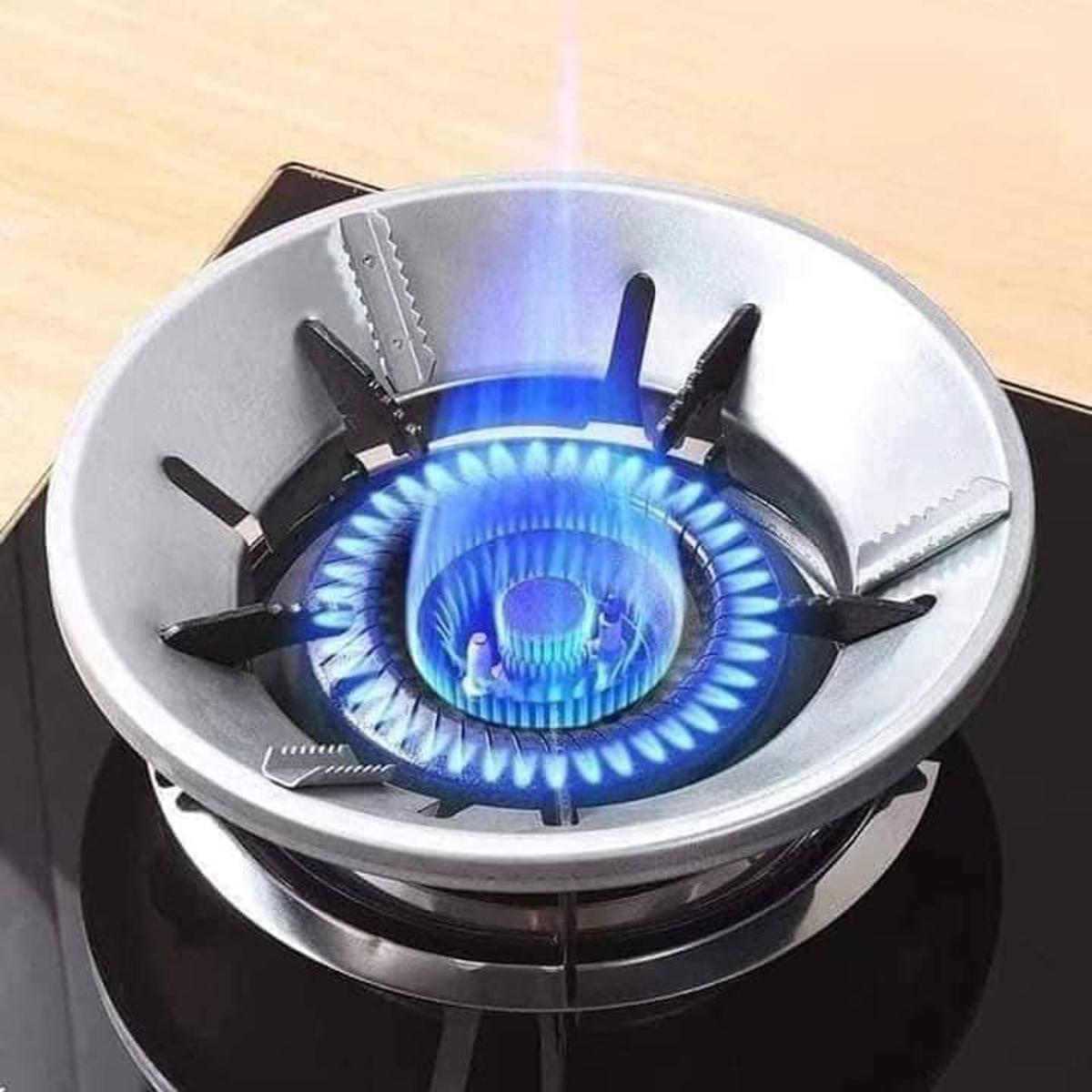 Picture of Gas Stove Cover Windproof Energy Saving High Efficiency Heat Insulator Pot Rack Holder Wind Gas Burner Flame Cap Universal Round 8 claw