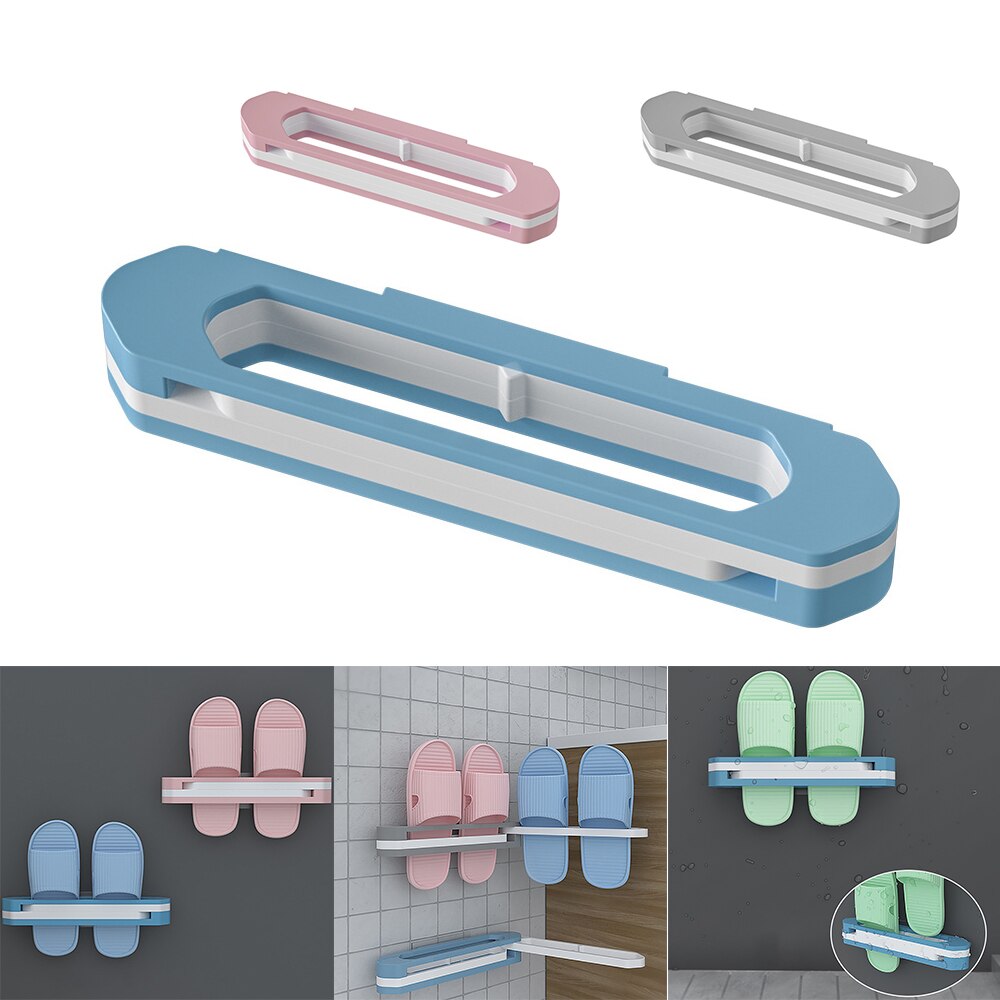Picture of 3 in 1 wall mounted slipper rack