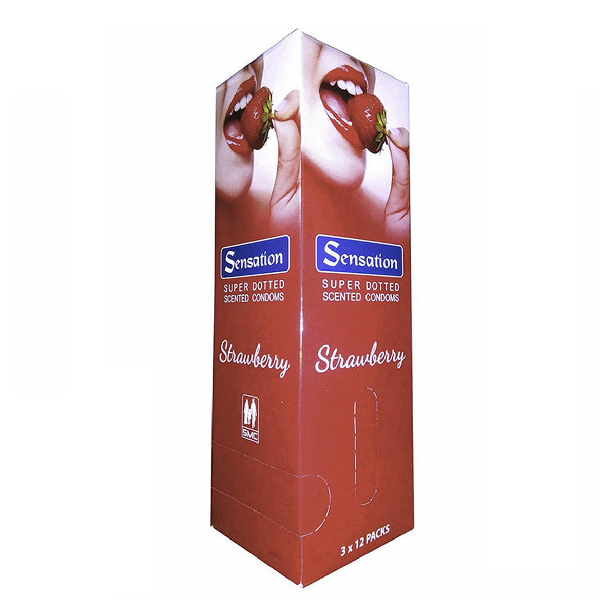 Picture of Sensation Super Dotted Condom for Men Strawberry Flavor | Full Box 12x3= 36pcs Condom | SMC