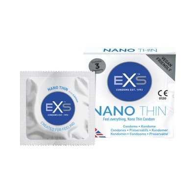 Picture of EXS Nano Thin Condom for Men | Single 3pcs Pack | UK | EXS Ribbed, Cola, Snug, Glow, Delay 3pcs Condom - Choose Before Order