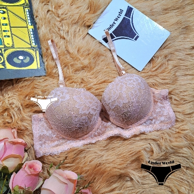 Picture of Skin Color Soft Comfortable Net Padded Foam Bra for Women and Girls