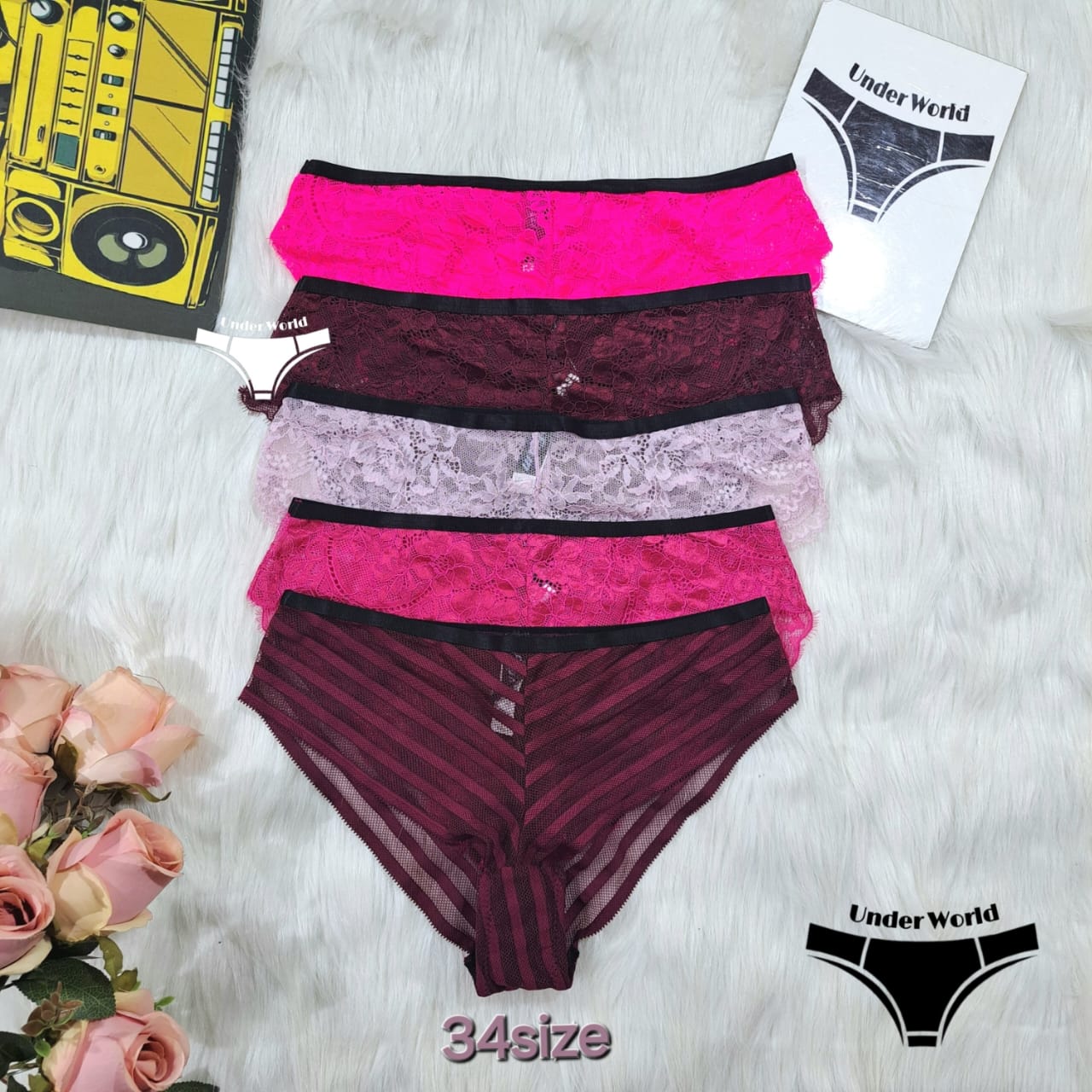 Picture of 1pcs Lace Transparent Beautiful Couple Panty For Women & Girl's