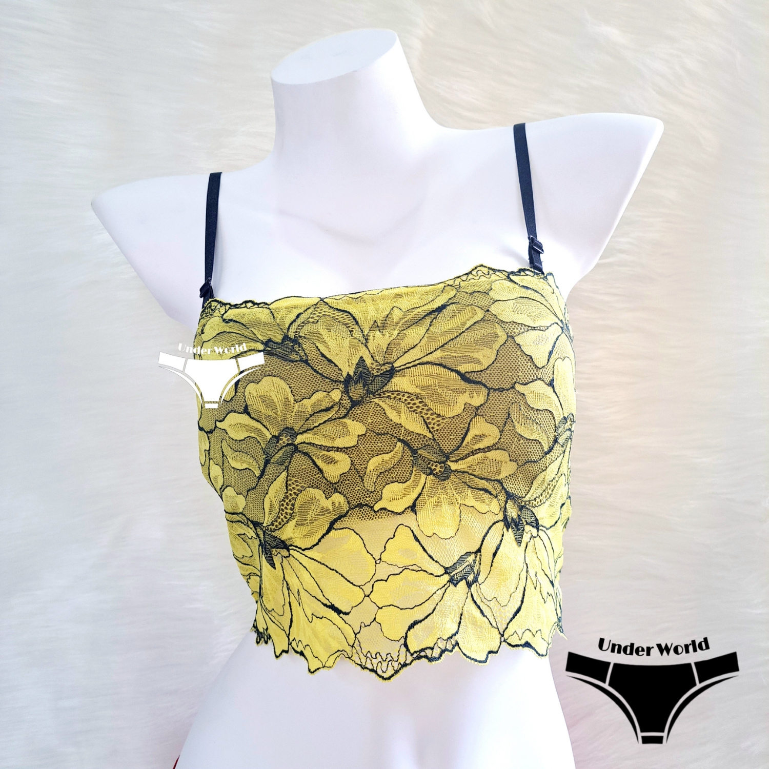 Picture of Yellow Crop Top Removal Padded Bra for Girl's & Teenagers