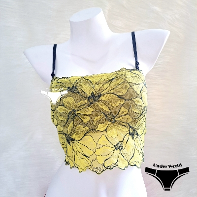 Picture of Yellow Crop Top Removal Padded Bra for Girl's & Teenagers