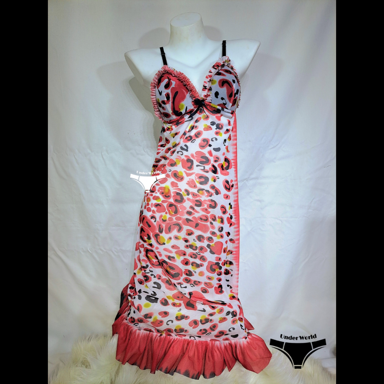 Picture of Female Printed Nighty Night Dress for Honeymoon Sexy Lady Night Wear Adult Sleep Lounge Wear Girl Nightgown Female Sleepwear