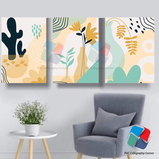 Picture of Pvc board Wall Poster 3 pcs Home Decoration with 3 mm Board Most Unique Combo Wallboard wall decor easy to set up
